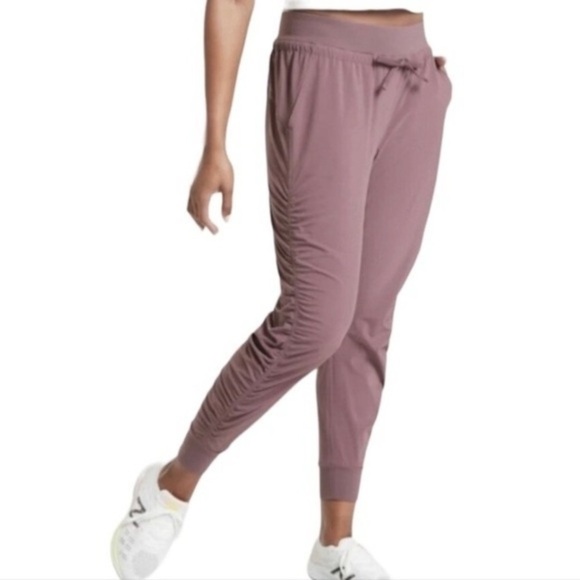 Athleta Pants - Athleta Attitude Ruched Drawstring Volcanic Violet Size 6